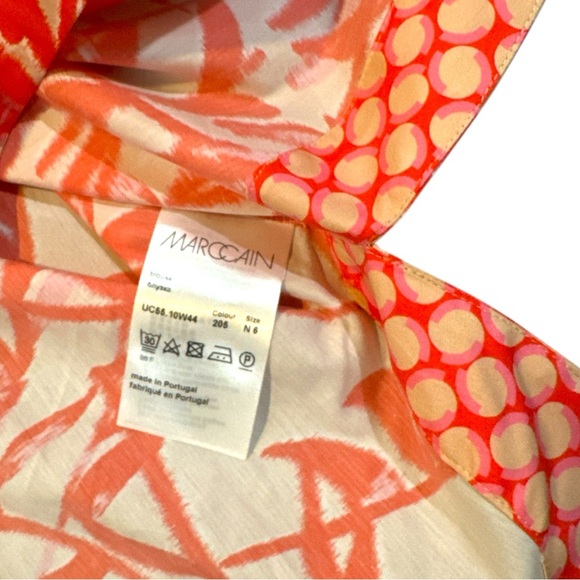 Marc Cain Blouse  Top Orange/Peach Tan EUC Size N6 US 12 - Picture 8 of 11
